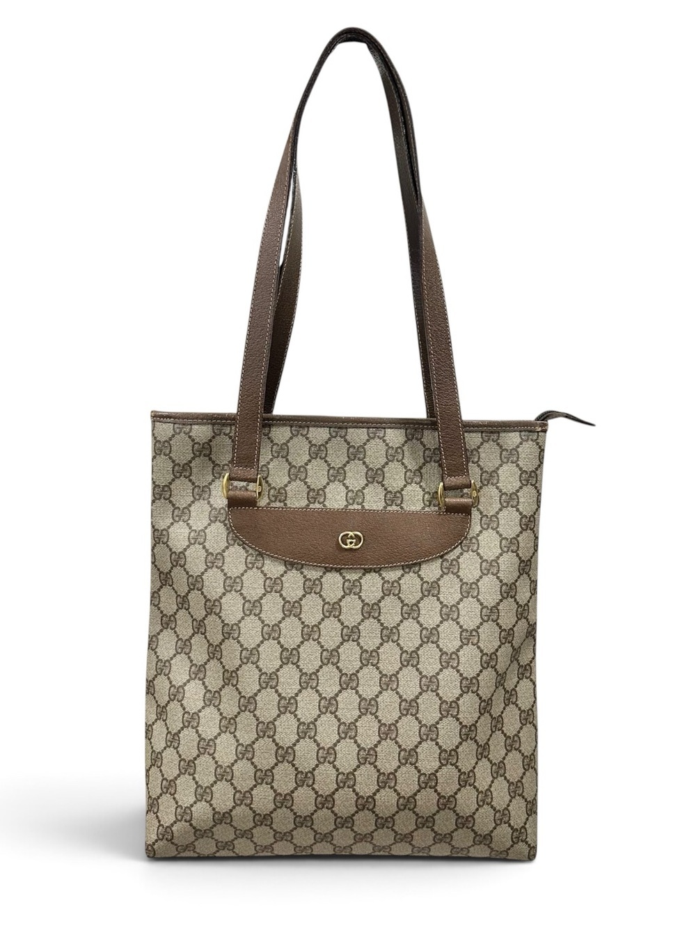 Gucci GG Supreme Web Canvas & Leather Vintage Large Tote Bag